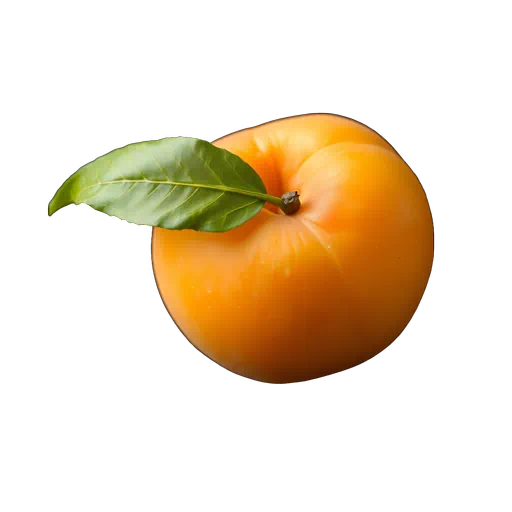 Fresh orange apricot with a vibrant green leaf, isolated on a white background for a clean studio look.